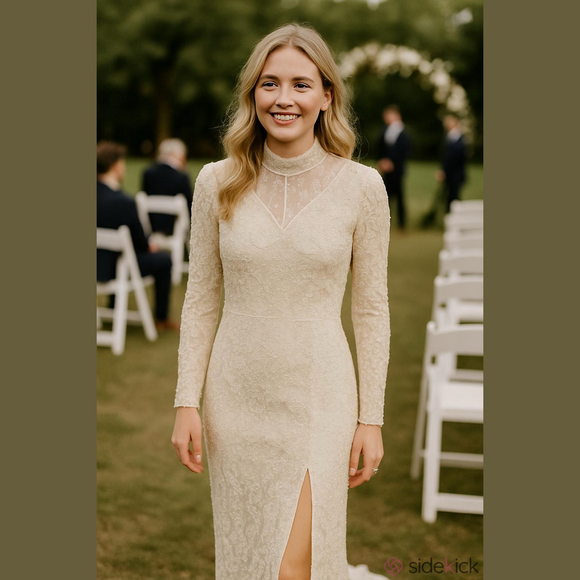 Laurence Kazar Dresses & Skirts - Vintage Wedding Dress Lawrence Kazar New York Beaded and sequin dress